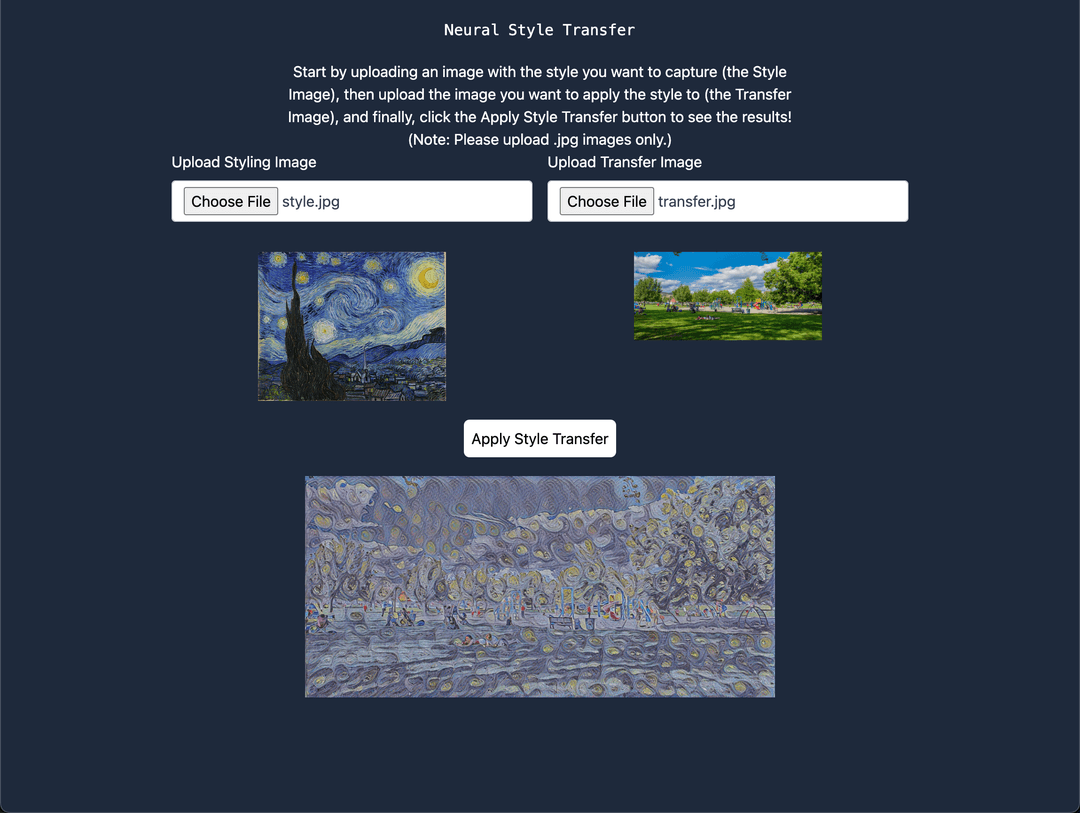 Neural Style Transfer Preview Image