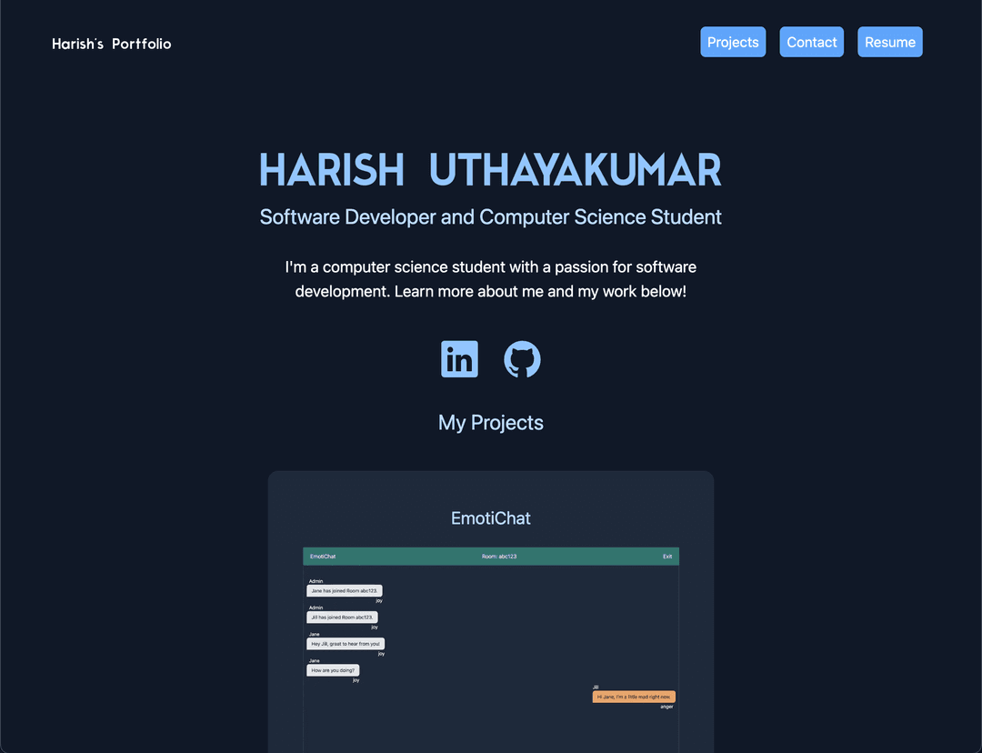 Portfolio Website Preview Image